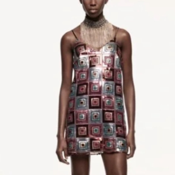 Zara Festive Days V neck mini dress Size XS - Picture 4 of 13